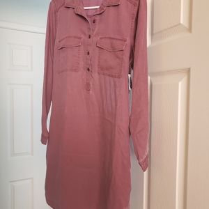 Muted burgundy long sleeve dress